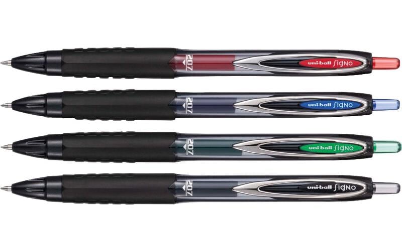 Uni-Ball Signo 207 ECO – Tintenroller, dokumentenecht, Druckmechanik, 0,4 mm, blau
