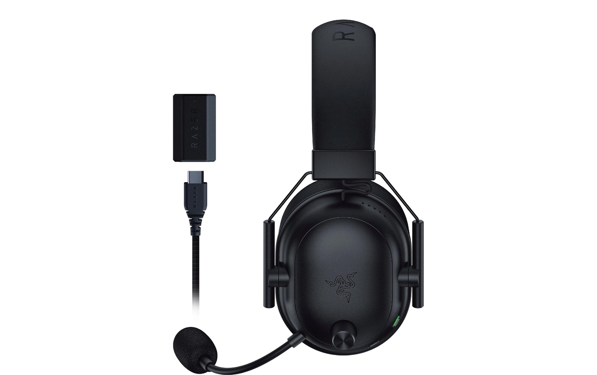 Razer BlackShark V2 HyperSpeed Gaming-Headset – Over-Ear, Stereo, Kabel + BT, mit USB-C-Dongle, Weiss, BT 5.2