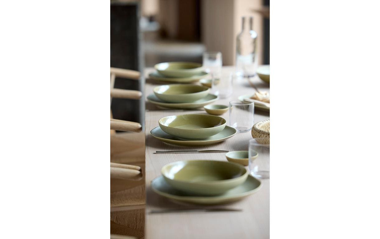 Villa Collection Pasta-Schüssel Shoku – Ø 23,0 cm, Steinzeug, Grün, spülmaschinenfest, mikrowellengeeignet