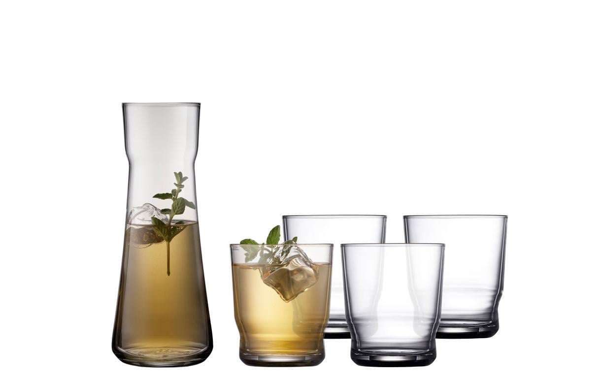 Lyngby Glas Karaffenset Lissabon – 5-teiliges Set, 1 l, Ø 10,0 cm, H 25,0 cm, Glas, spülmaschinenfest