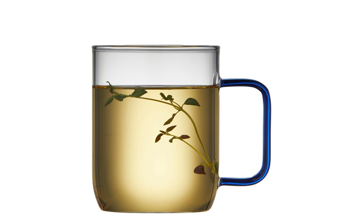 Lyngby Glas Lyngby Tasse Torino – 2er Set, 400 ml, Glas, Blau, spülmaschinenfest, mikrowellengeeignet