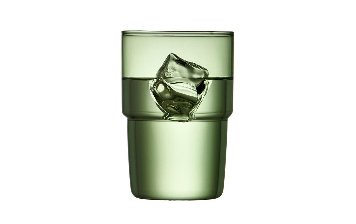 Lyngby Glas Trinkglas Torino – 2er Set, 400 ml, Ø 7,7 cm, H 11,5 cm, Glas, Grün, spülmaschinenfest