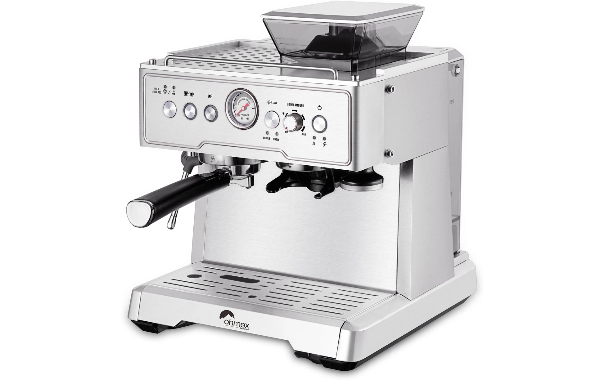 Ohmex OHM-XPS-7303 Espressomaschine (Siebträger) – 20 bar, 2,3 l, Milchschaumdüse, Edelstahl