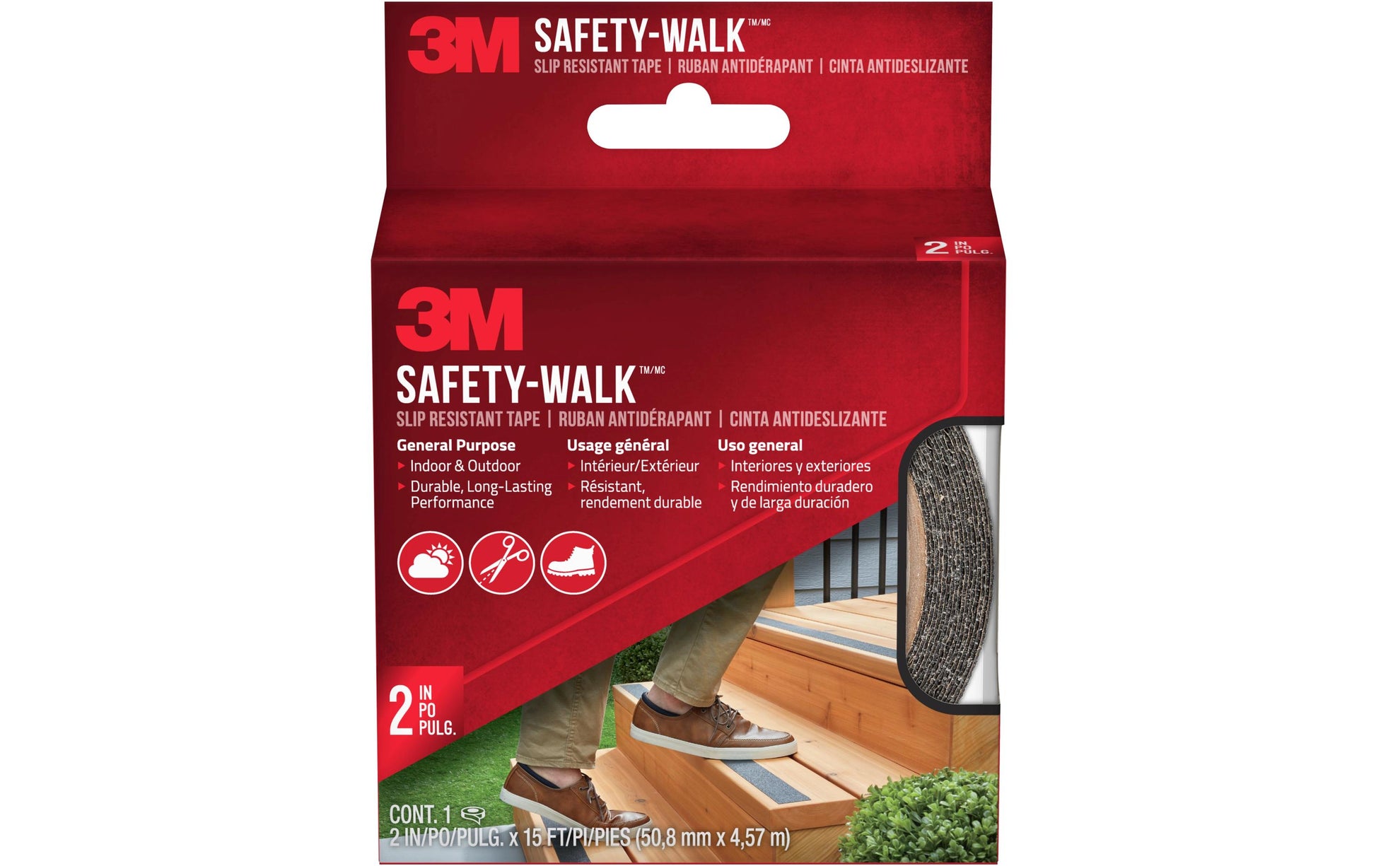 3M Antirutschband – 51 mm × 4,6 m, schwarz, Innen & Aussen