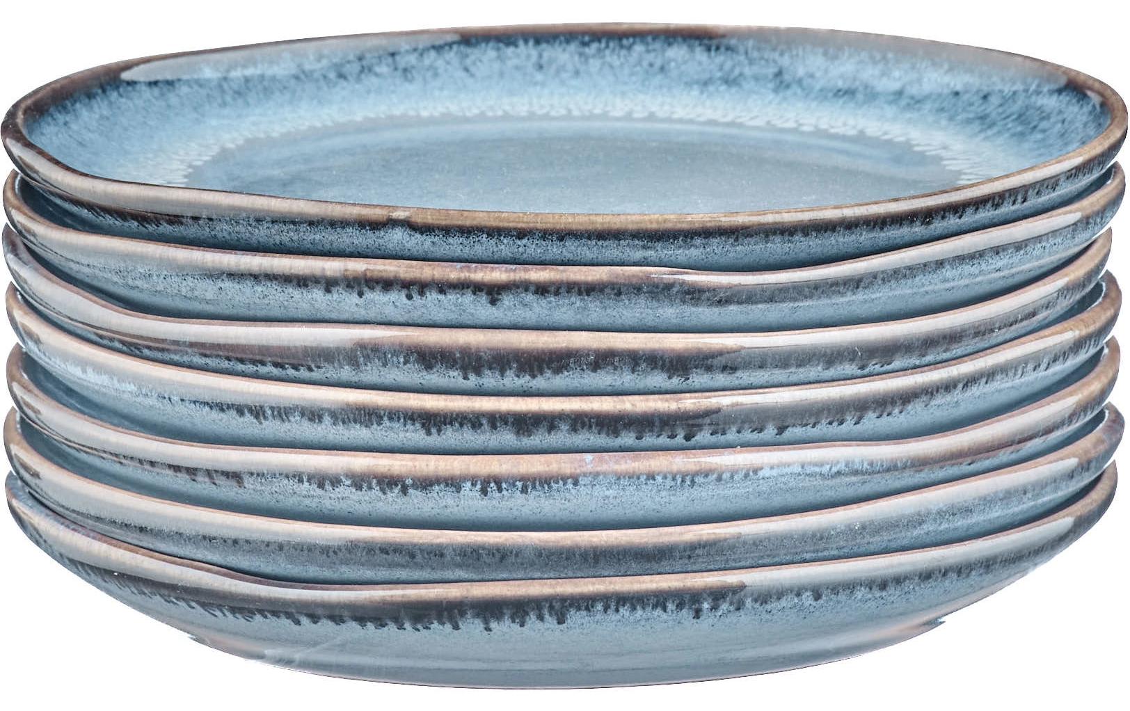 Björn Speiseteller – Steinzeug, Blau, Mikrowellengeeignet, Spülmaschinenbeständig, 6 Stück
