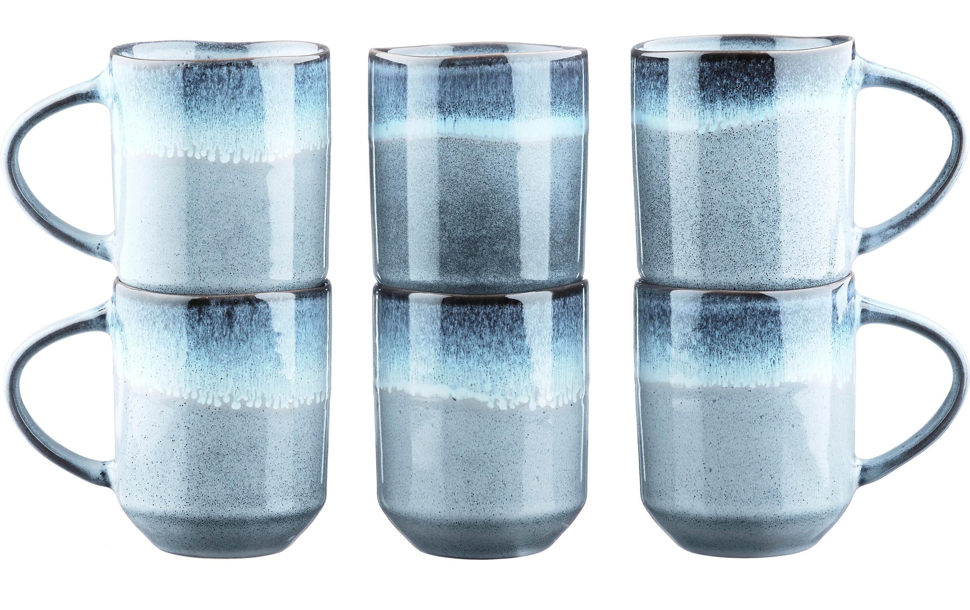 Björn GENESIS Tasse – 0,40 l, Steingut, Blau, Spülmaschinengeeignet, Mikrowellengeeignet, 6 Stück