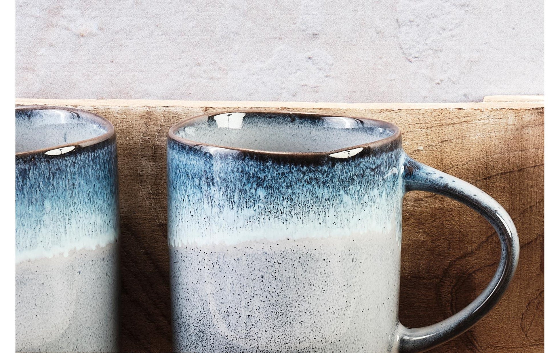 Björn GENESIS Tasse – 0,40 l, Steingut, Blau, Spülmaschinengeeignet, Mikrowellengeeignet, 6 Stück