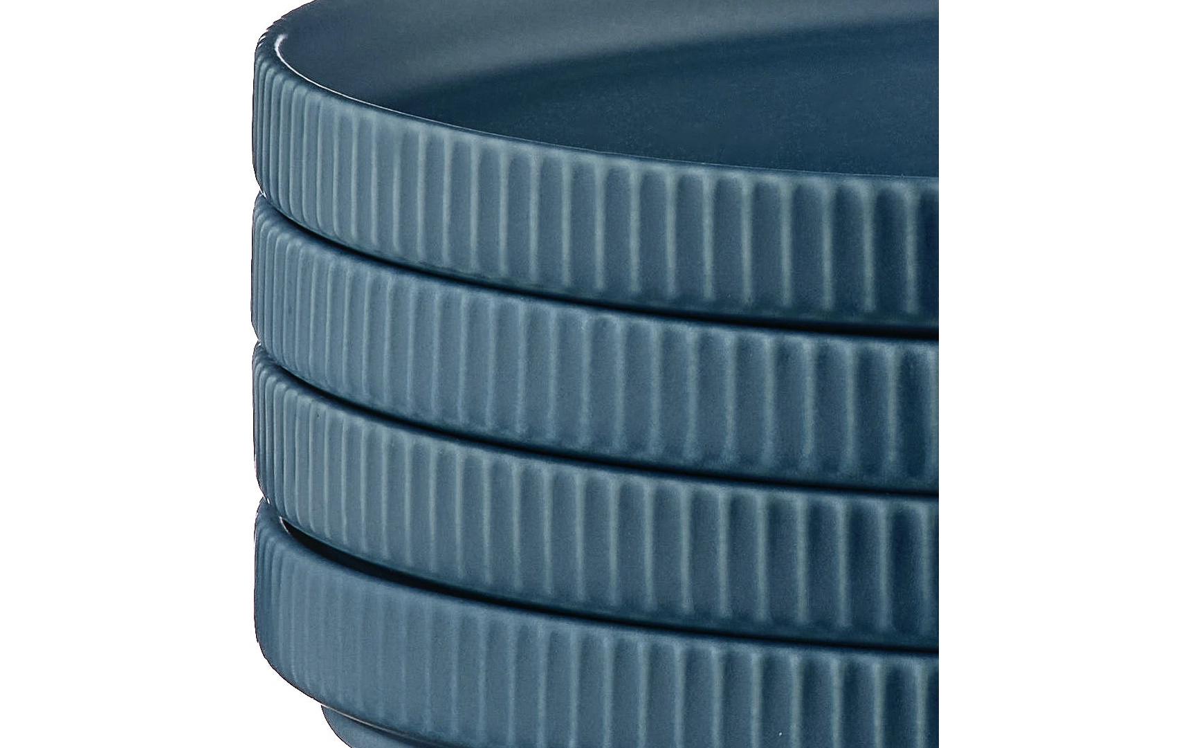Björn SCANDI Frühstücksteller – Steinzeug, Marineblau, 4 Stück