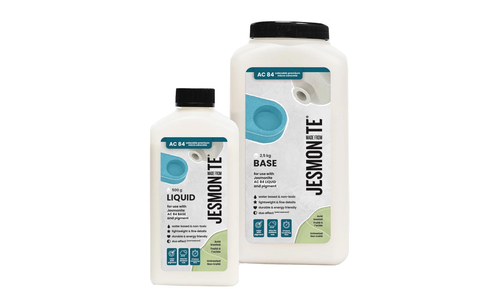 Jesmonite Starterset Modelliermasse Basisflüssigkeit AC84 – 500 ml + 2500 g Pulverbasis