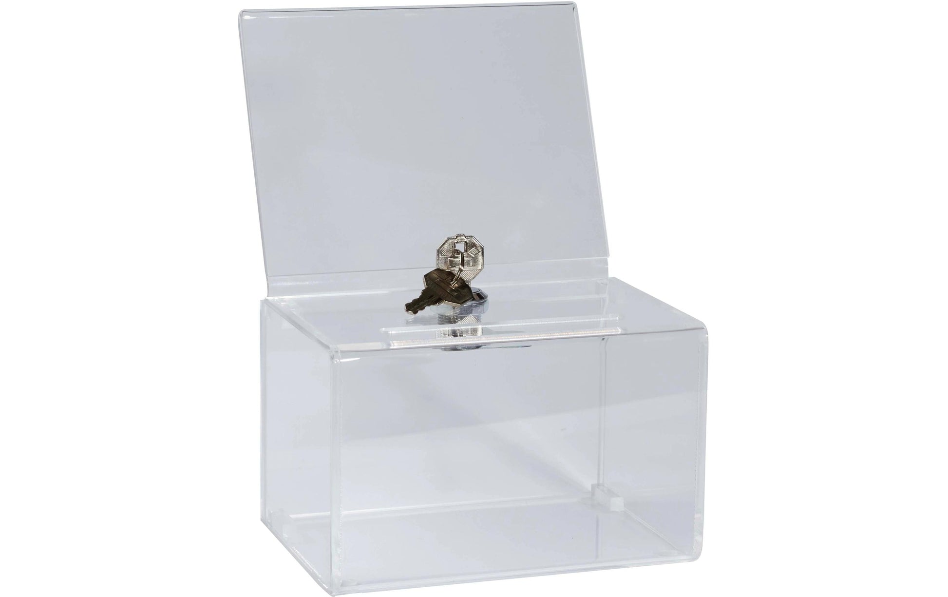 Exacompta Einwurfbox – für A6 – abschliessbar – Weiss – Acryl – 150×115×140 mm – 2 Stk.