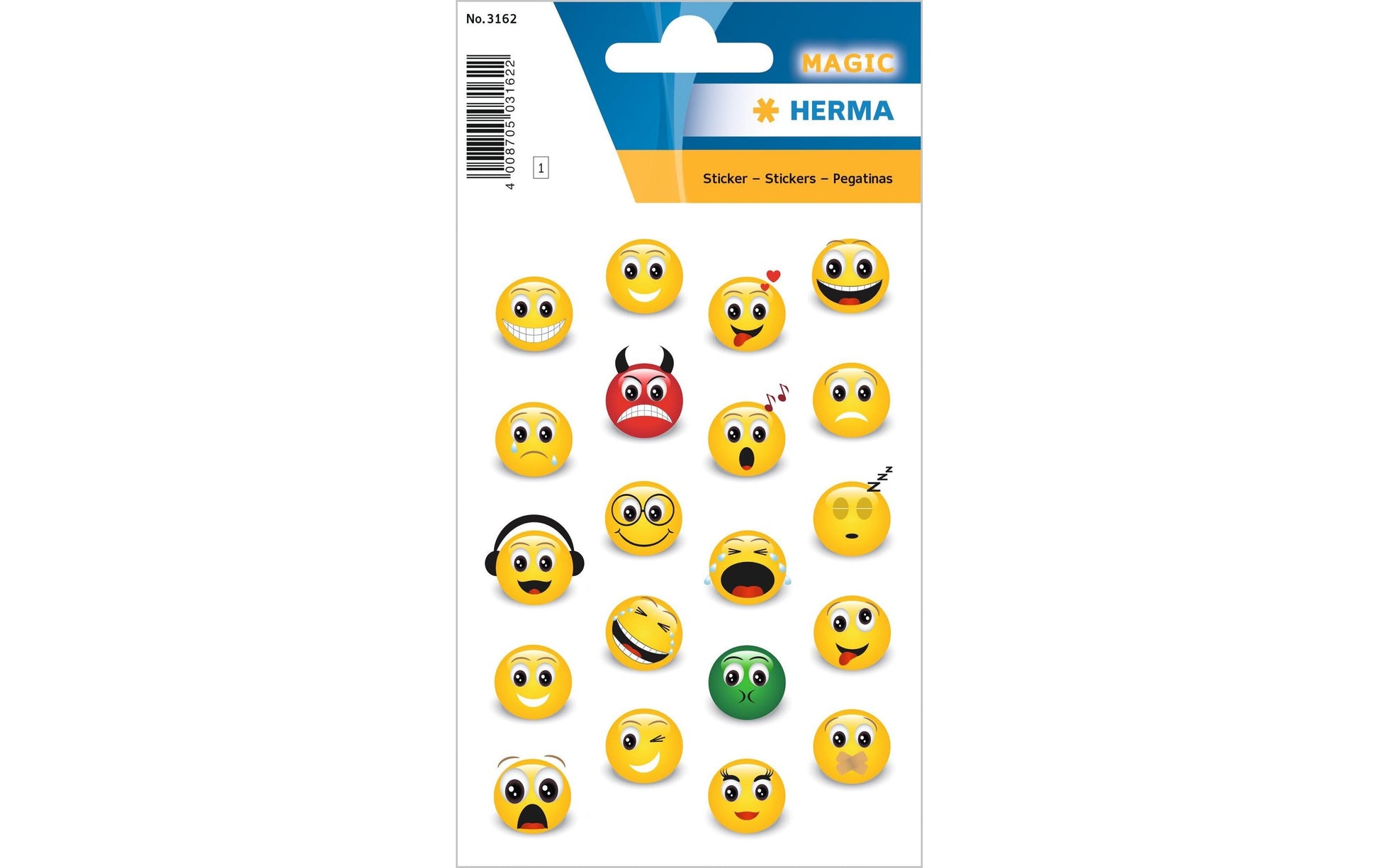 HERMA Magic Schmucketiketten – Motiv Smileys – Folie, Stone, 20 Stk, 1 Bogen