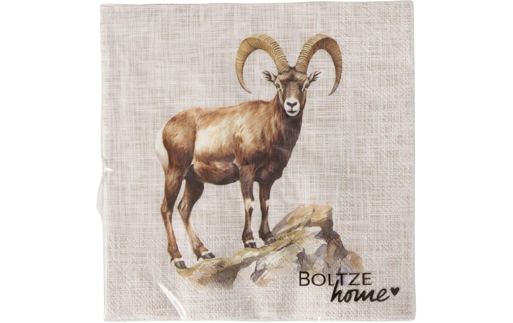 Boltze Servietten Poldie – beige – 16,5 × 16,5 cm, 3-lagig – 20 Stück