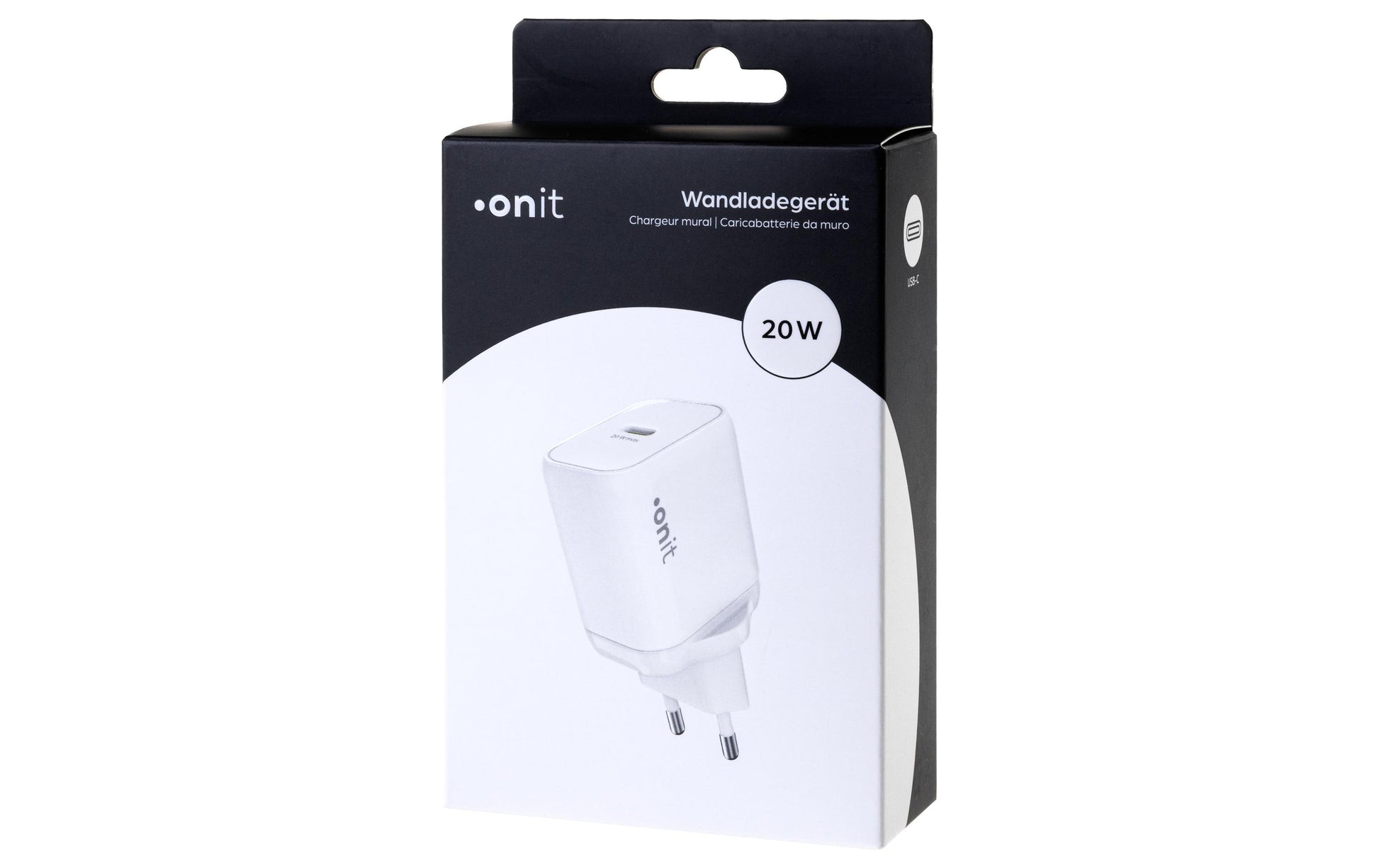 ONIT F02790 USB-Wandladegerät 20 W – USB-C×1 – PD, PPS, GaN – EU-Stecker (Typ C)