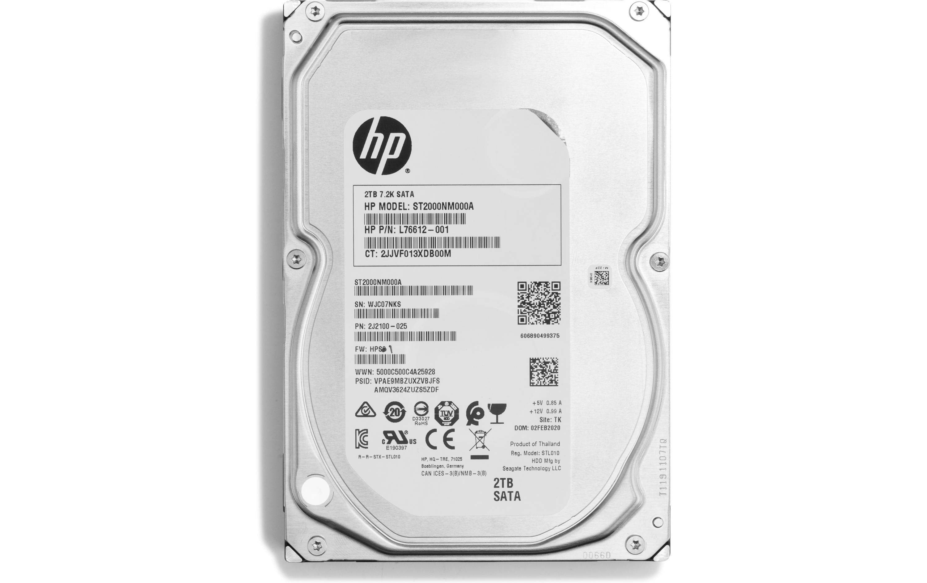 HP 2 TB – 3,5" SATA 6 Gbit/s, 7200 U/min, Desktop/PC