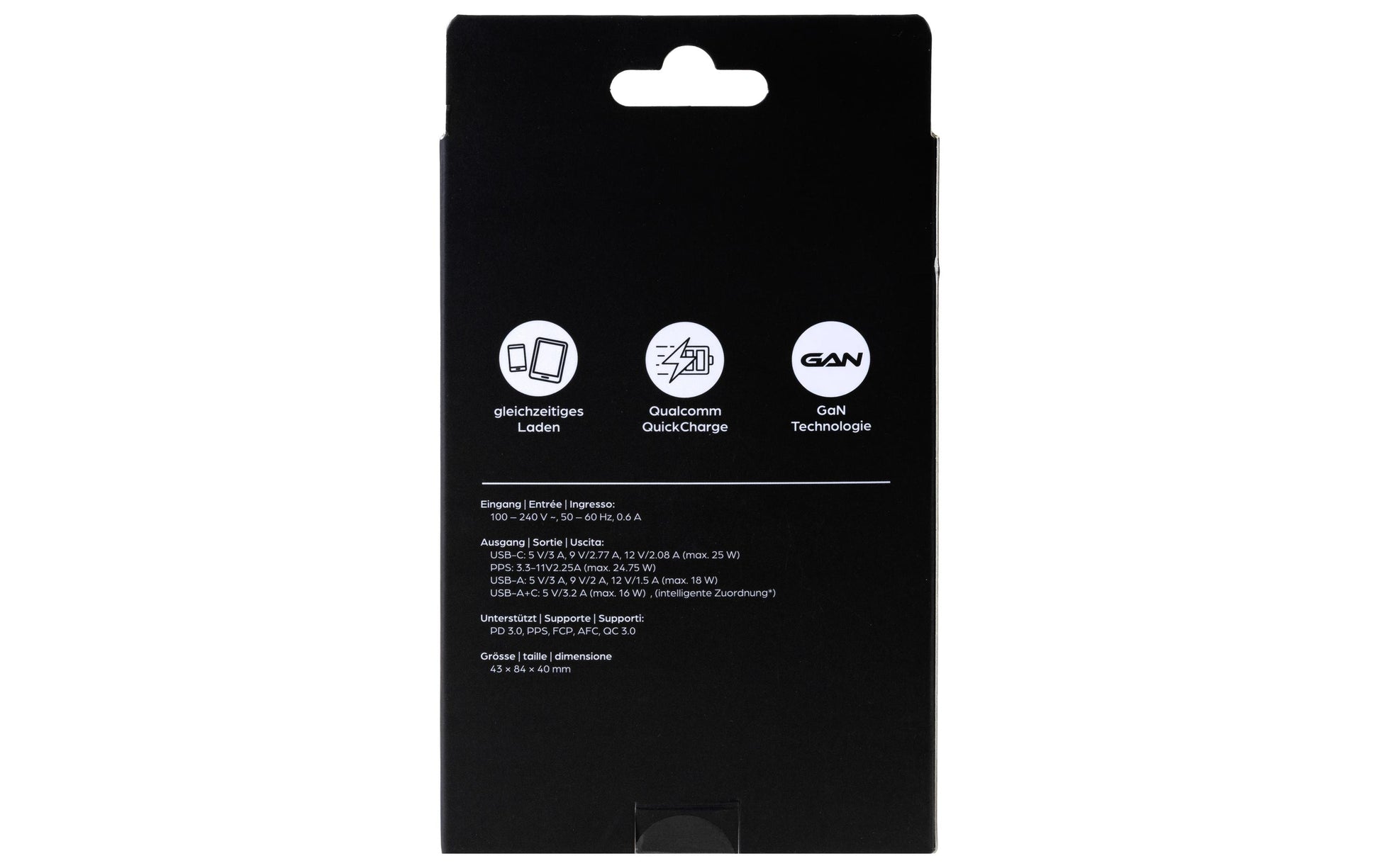 ONIT F02792 USB-Ladegerät 25 W – USB-C×1, USB-A×1 – PD 3.0, QC 3.0, PPS, GaN, EU-Stecker (Typ C)