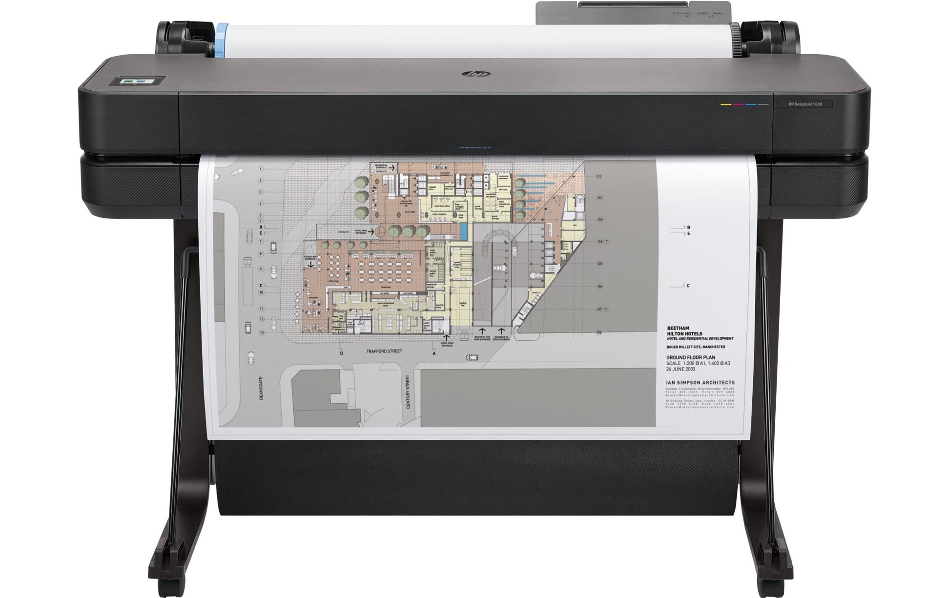 HP DesignJet T630 – Grossformatdrucker, 36", Farbe, LAN/WLAN/USB, 2400 × 1200 dpi