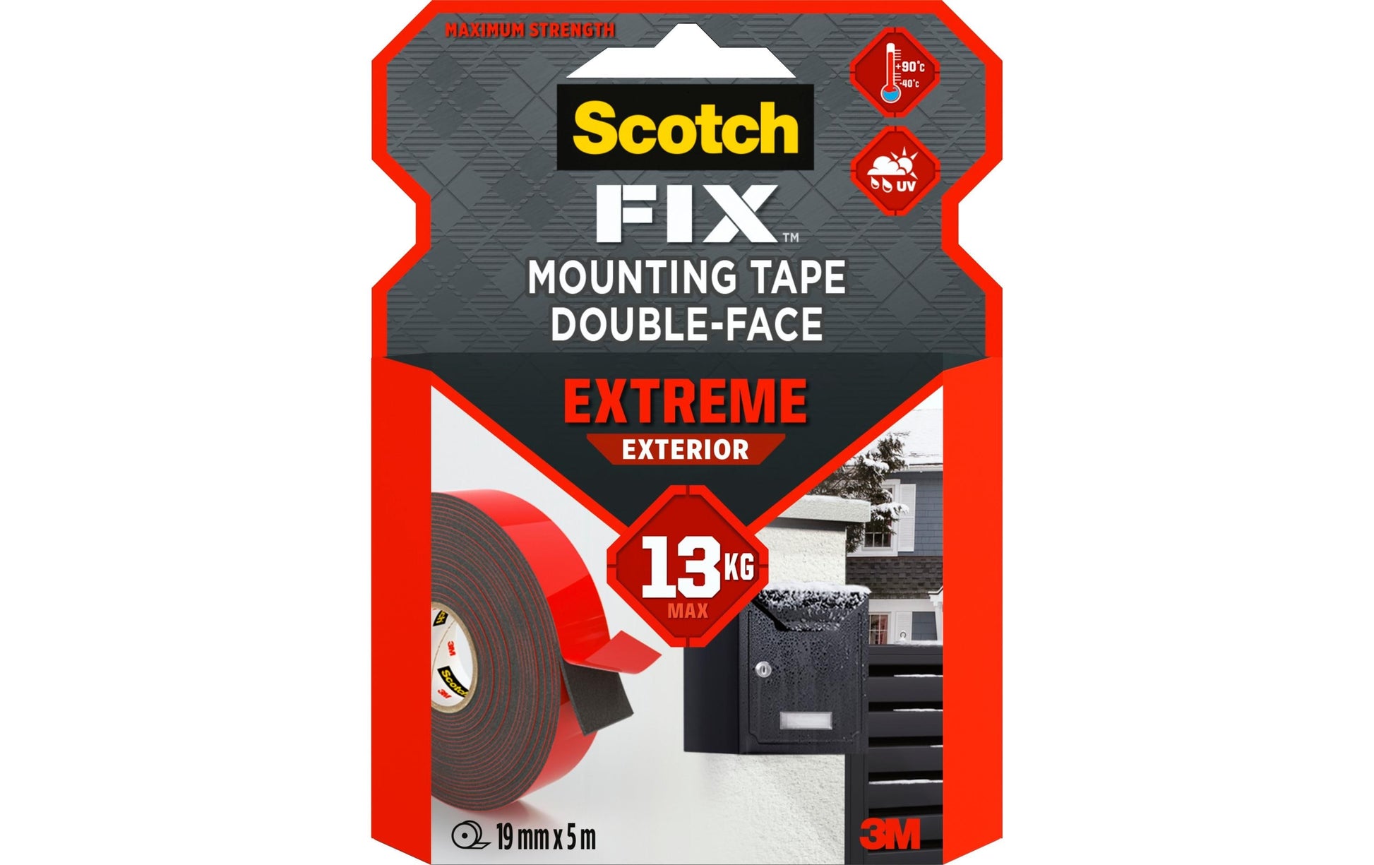 3M Scotch-Fix Montageband Extreme – 19 mm × 5 m, schwarz, aussen