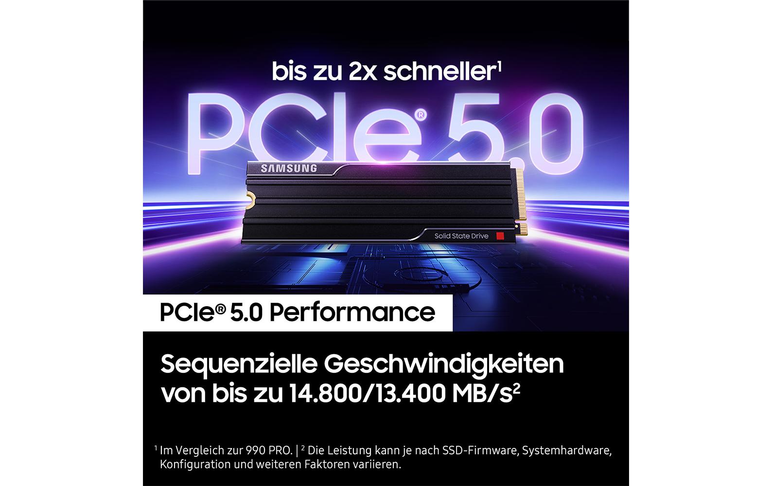 Samsung 9100 PRO – M.2 2280, PCIe 5.0 NVMe 2.0, 4 TB, 14'800/13'400 MB/s Lesen/Schreiben