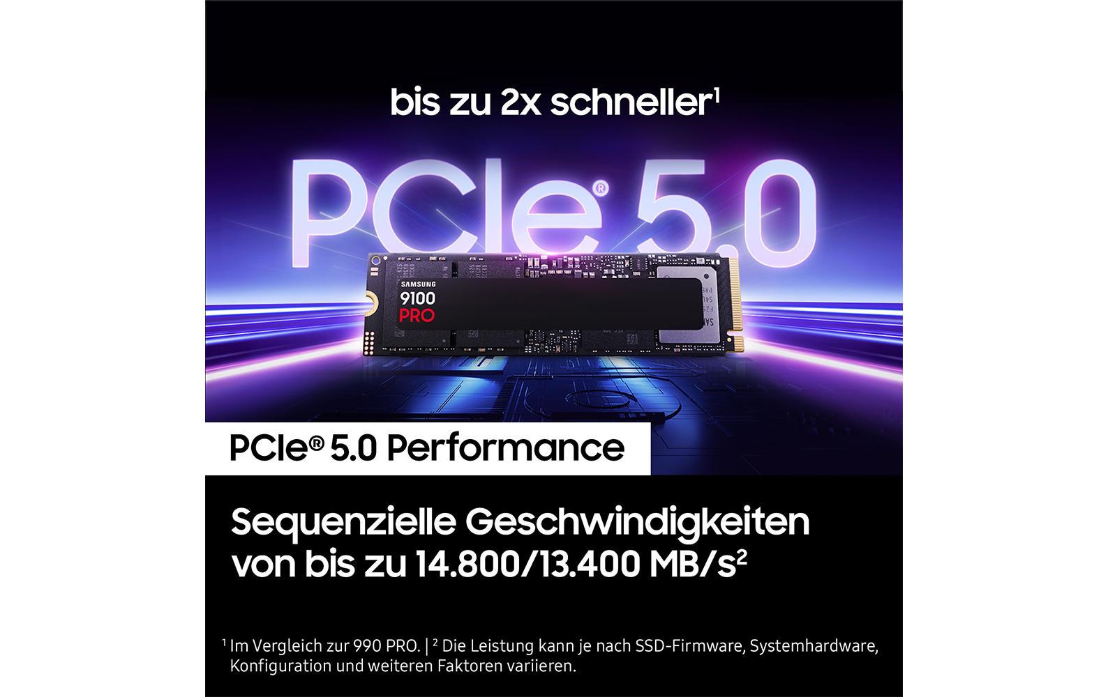Samsung 9100 PRO – M.2 2280 SSD, 2 TB, PCIe 5.0 x4 NVMe, 14700/13400 MB/s