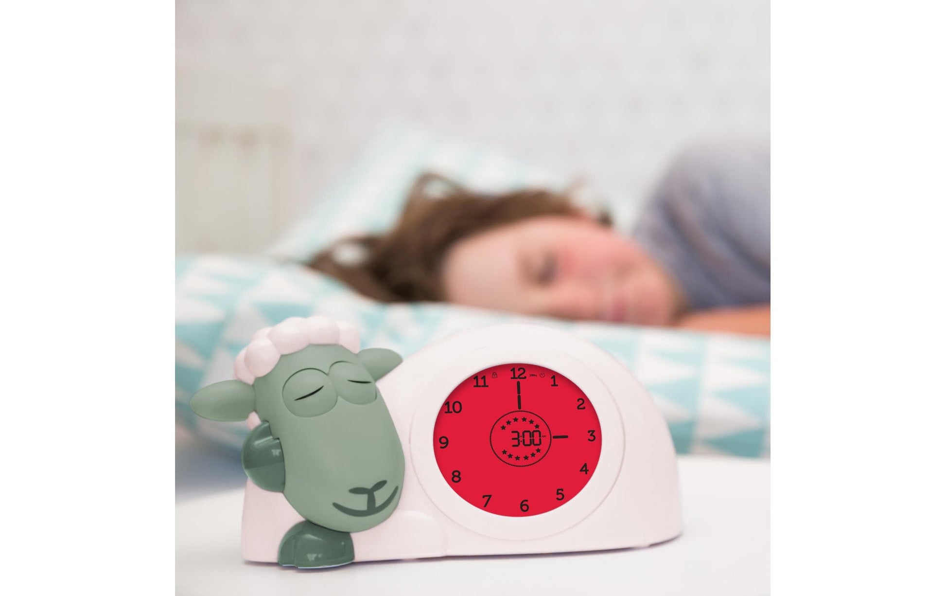 Zazu Lichtwecker Sam – digital, weiss/grün, USB