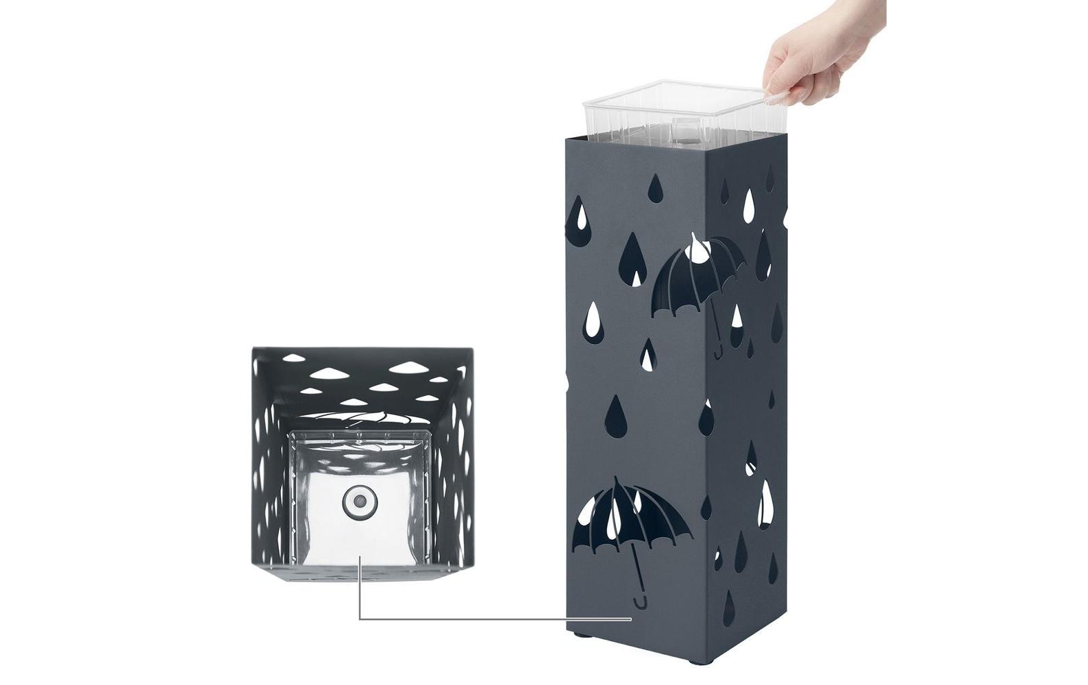 Songmics Schirmständer – Stahl/Kunststoff, Grau, 15,5 × 15,5 × 49 cm