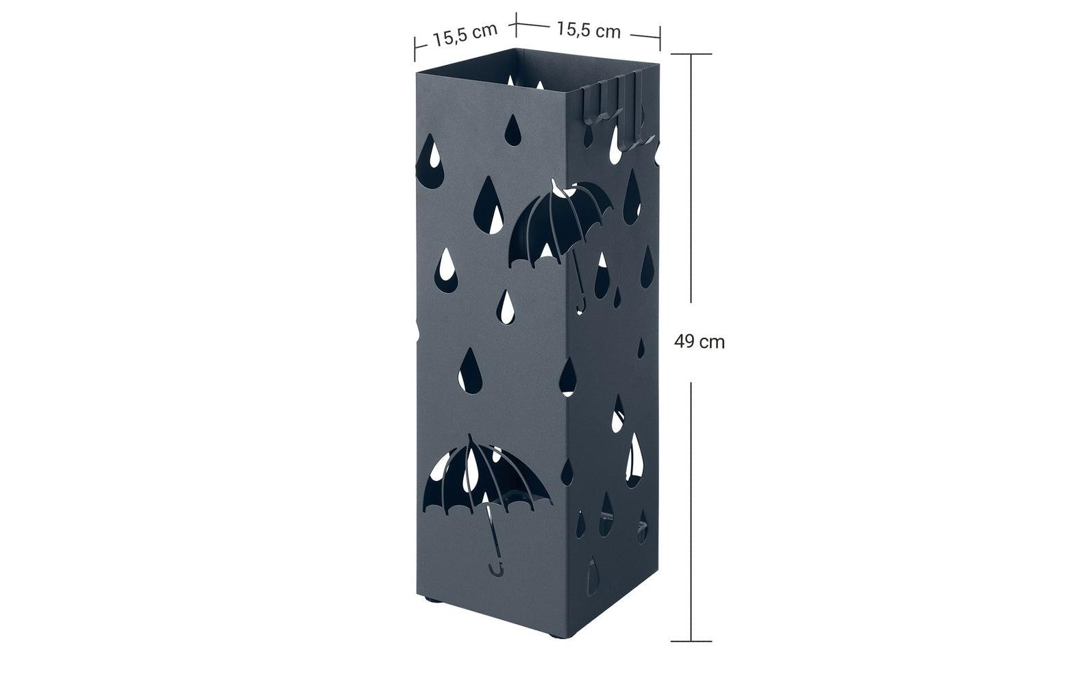 Songmics Schirmständer – Stahl/Kunststoff, Grau, 15,5 × 15,5 × 49 cm