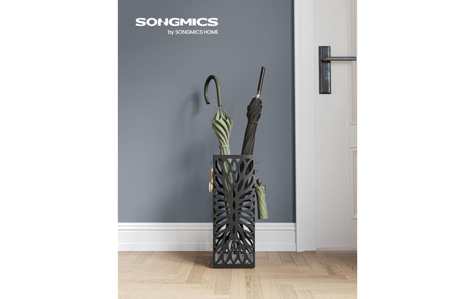 Songmics Schirmständer – Kunststoff/Stahl, Grau, 15,5 × 15,5 × 41 cm