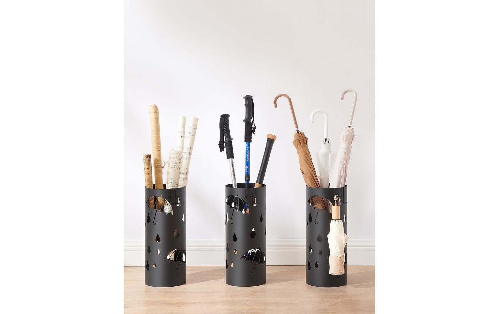 Songmics Schirmständer – Stahl/Kunststoff – Schwarz – Ø 170 × H 410 mm