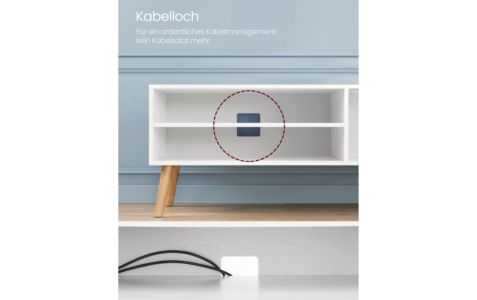 Vasagle TV-Möbel – Weiss, Spanplatte, 110 × 49,5 × 40 cm
