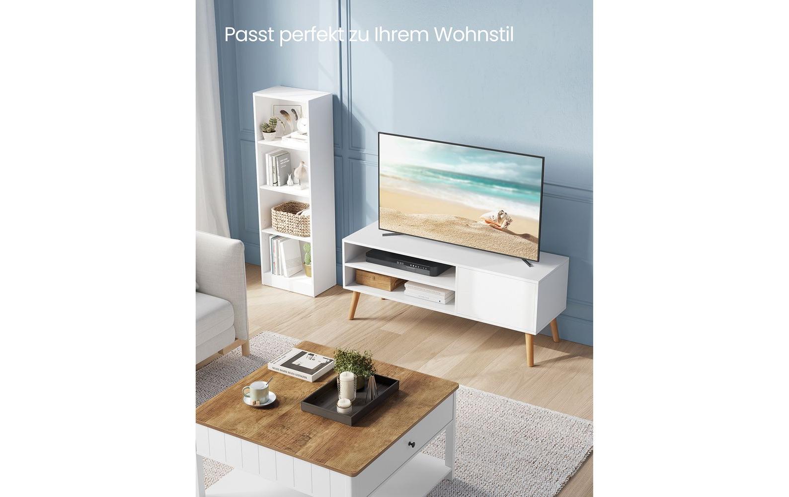 Vasagle TV-Möbel – Weiss, Spanplatte, 110 × 49,5 × 40 cm