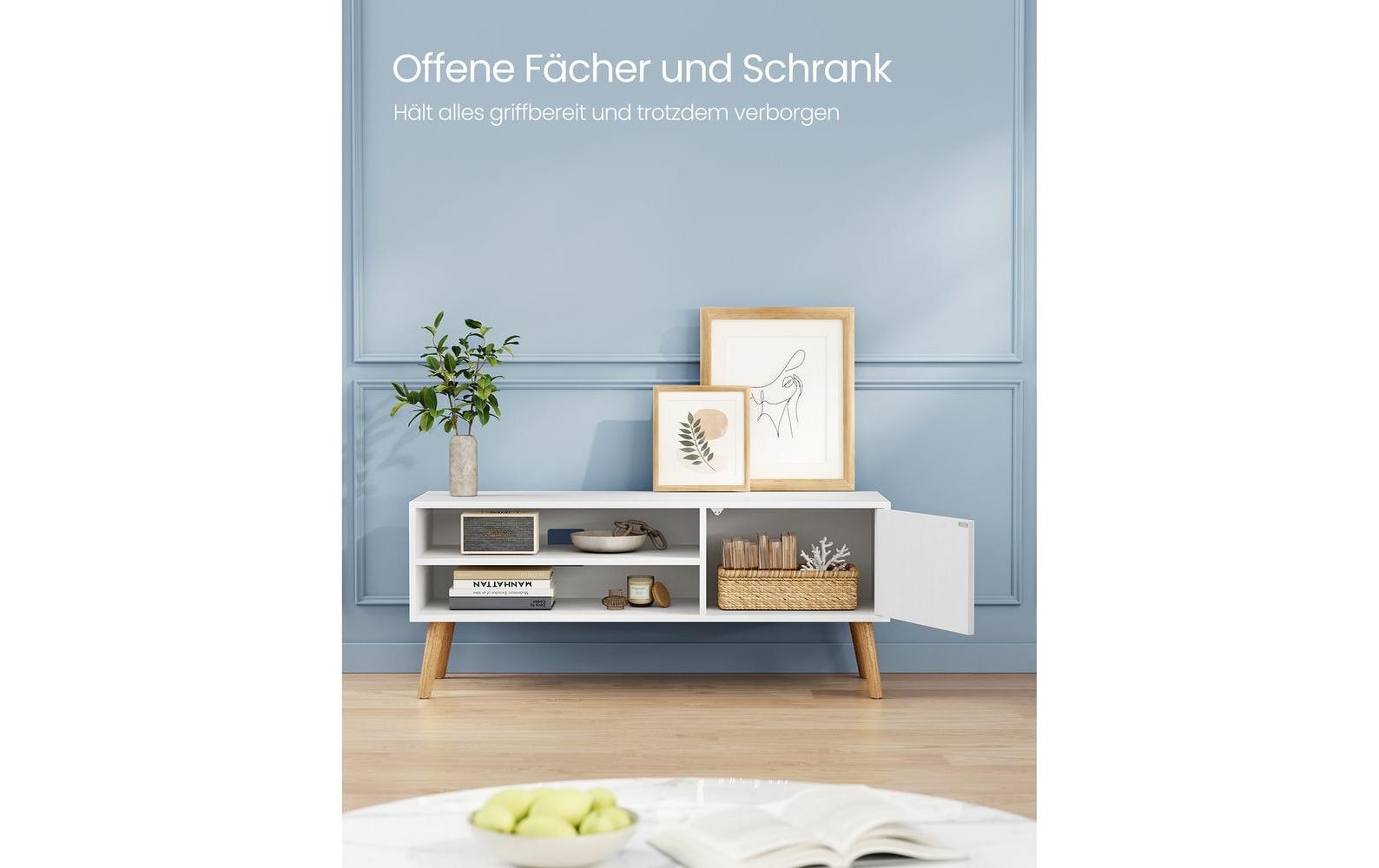 Vasagle TV-Möbel – Weiss, Spanplatte, 110 × 49,5 × 40 cm