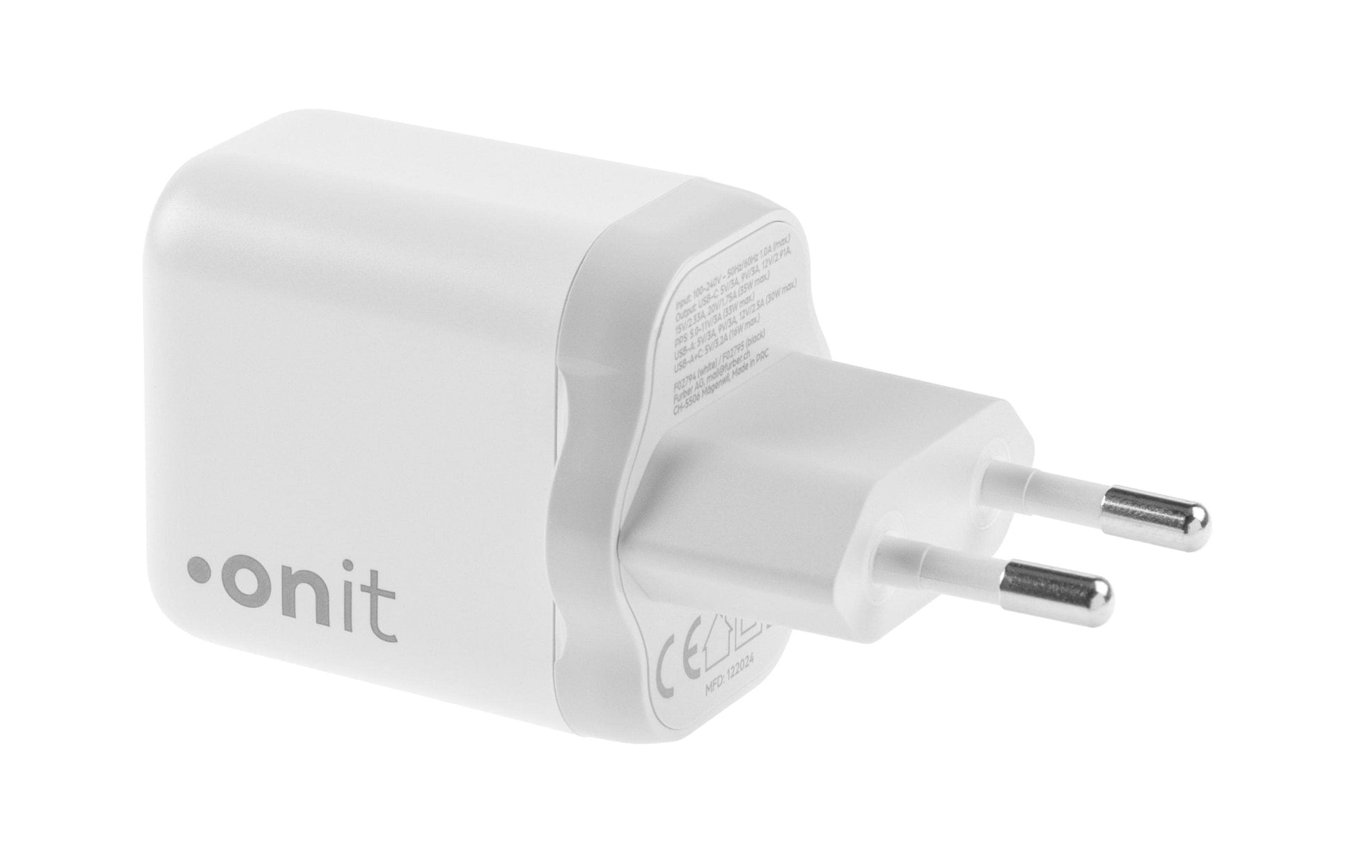 ONIT F02794 USB-Ladegerät 35 W – USB-C×1, USB-A×1 – PD 3.0, PPS, QC 3.0, GaN