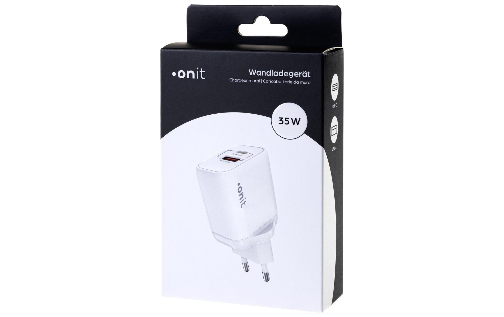 ONIT F02794 USB-Ladegerät 35 W – USB-C×1, USB-A×1 – PD 3.0, PPS, QC 3.0, GaN