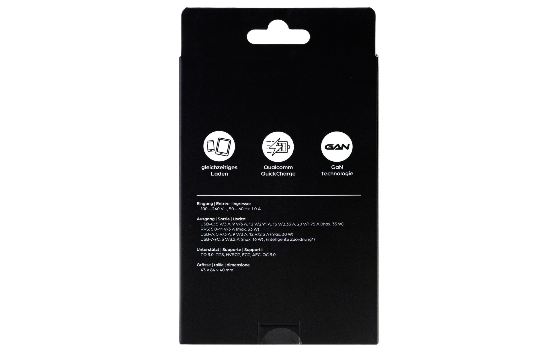 ONIT F02794 USB-Ladegerät 35 W – USB-C×1, USB-A×1 – PD 3.0, PPS, QC 3.0, GaN