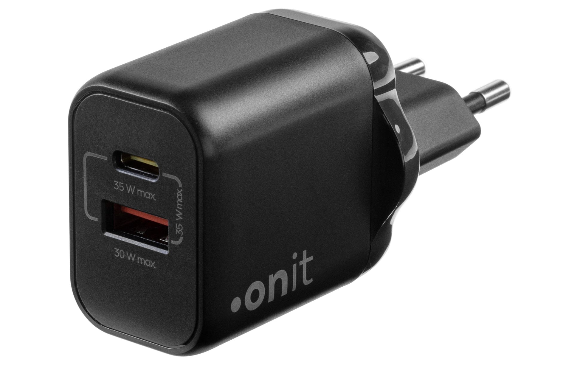 ONIT F02795 USB-Wandladegerät 35 W – USB-C×1, USB-A×1 – PD 3.0, PPS, QC 3.0, GaN – Schwarz