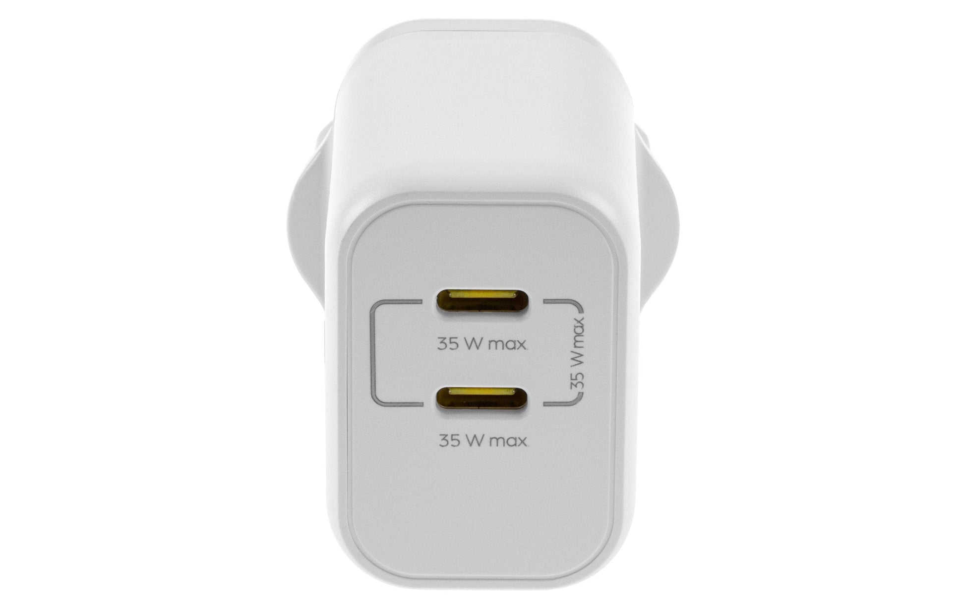 ONIT F02796 USB-Ladegerät 35 W – USB-C×2 – PD 3.0, PPS, QC 3.0, GaN, EU-Stecker (Typ C) – Weiss