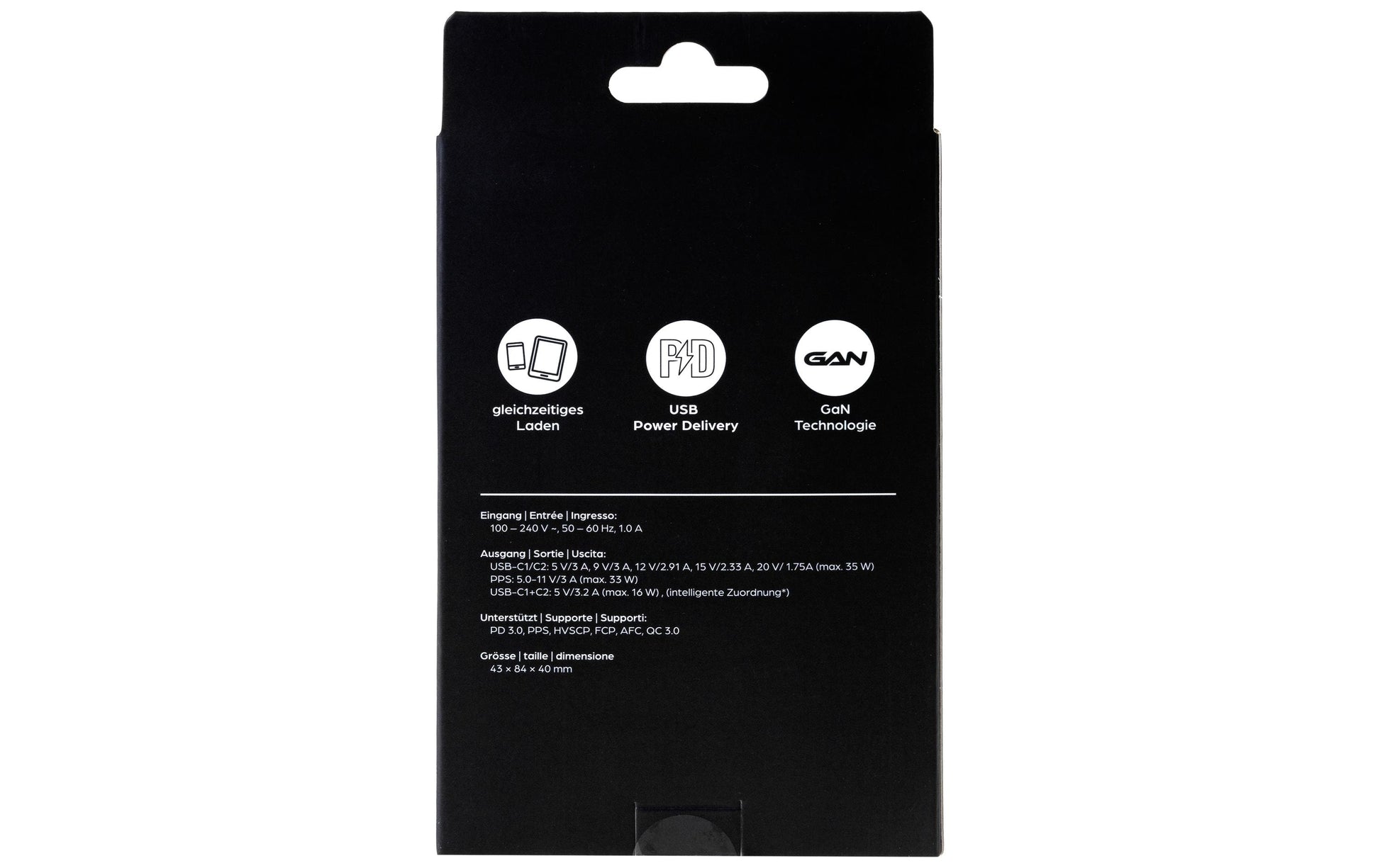 ONIT F02796 USB-Ladegerät 35 W – USB-C×2 – PD 3.0, PPS, QC 3.0, GaN, EU-Stecker (Typ C) – Weiss