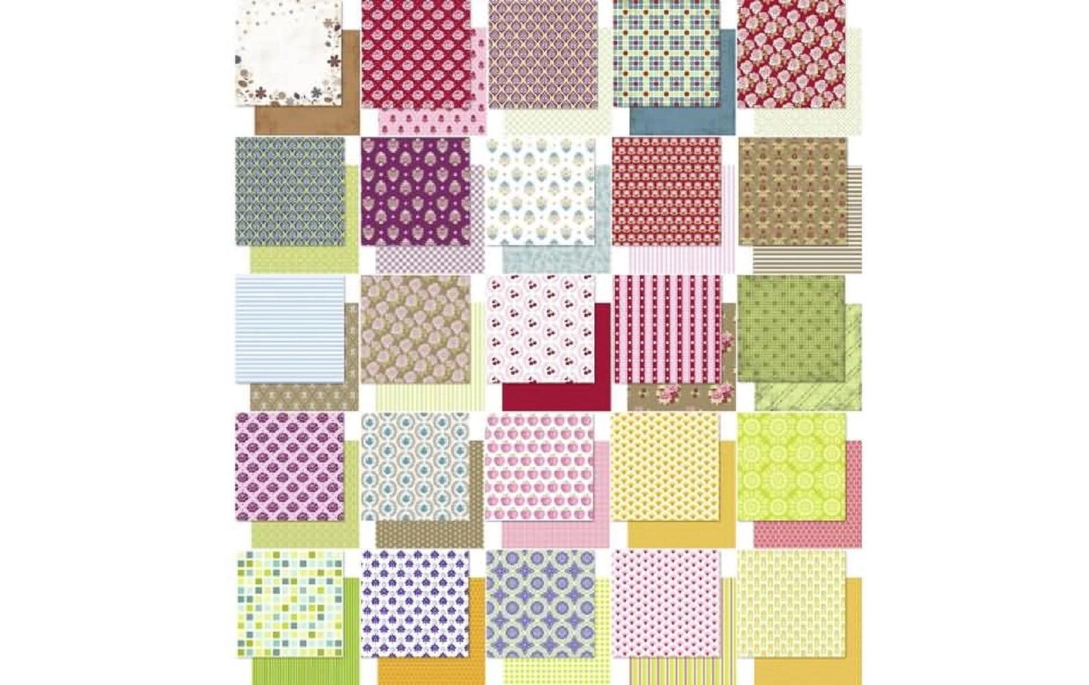 URSUS Designpapierblock – 30,5 × 30,5 cm, mehrfarbig, 190 g/m² – 50 Blatt