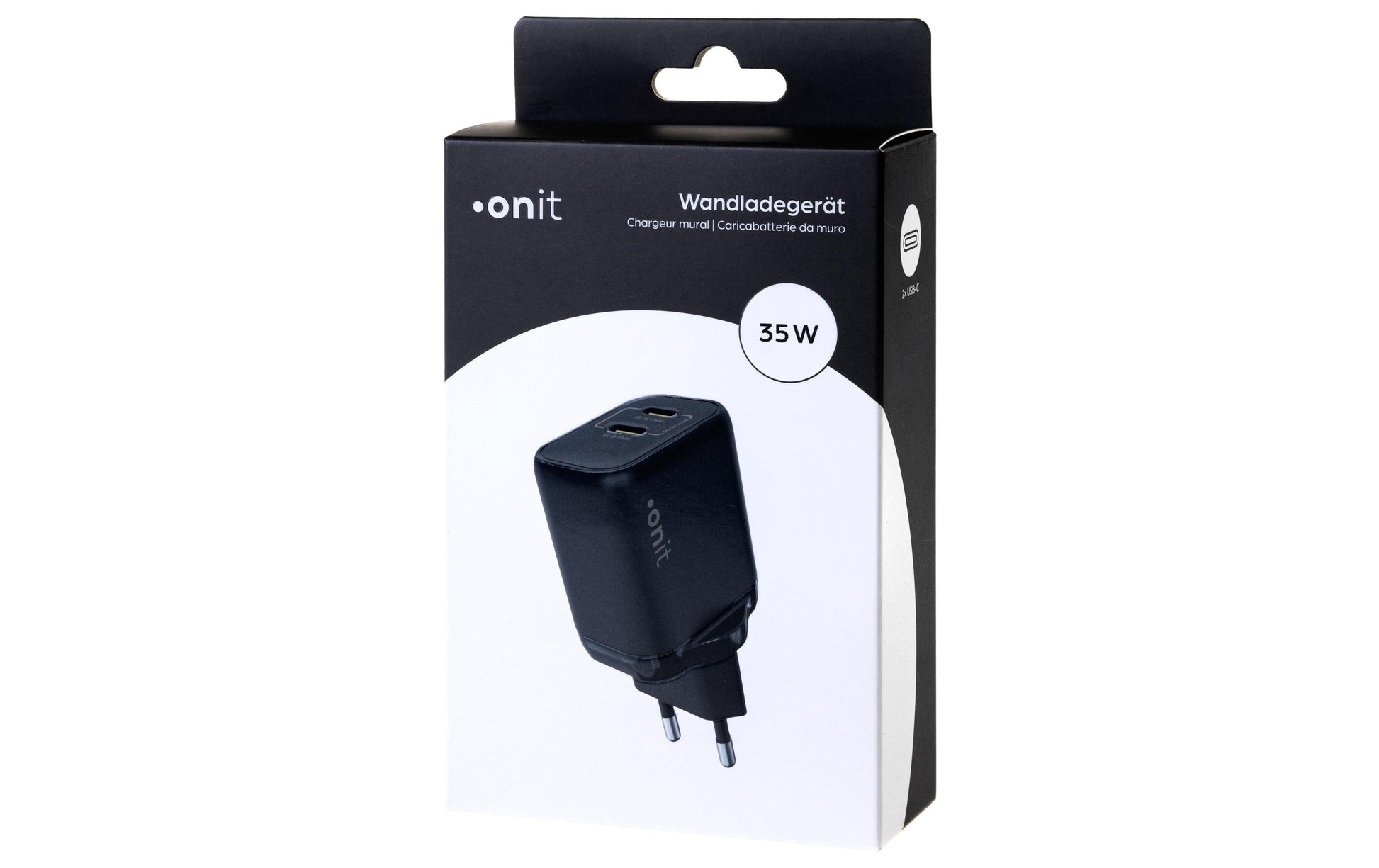 ONIT GaN USB-Ladegerät 35 W – USB-C×2 – PD 3.0, PPS, QC 3.0 – EU-Stecker (Typ C)