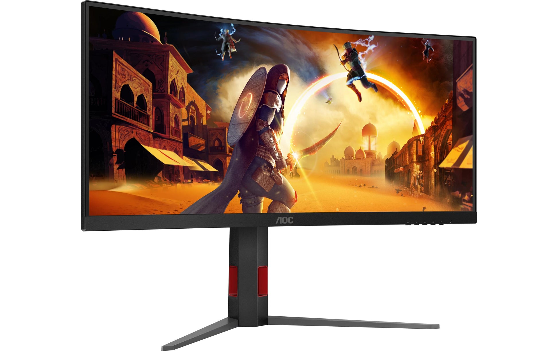 AOC CU34G4Z – Monitor, 34", VA, 240 Hz, 450 cd/m², Gebogen, USB-Hub, VESA 100 × 100, Schwarz