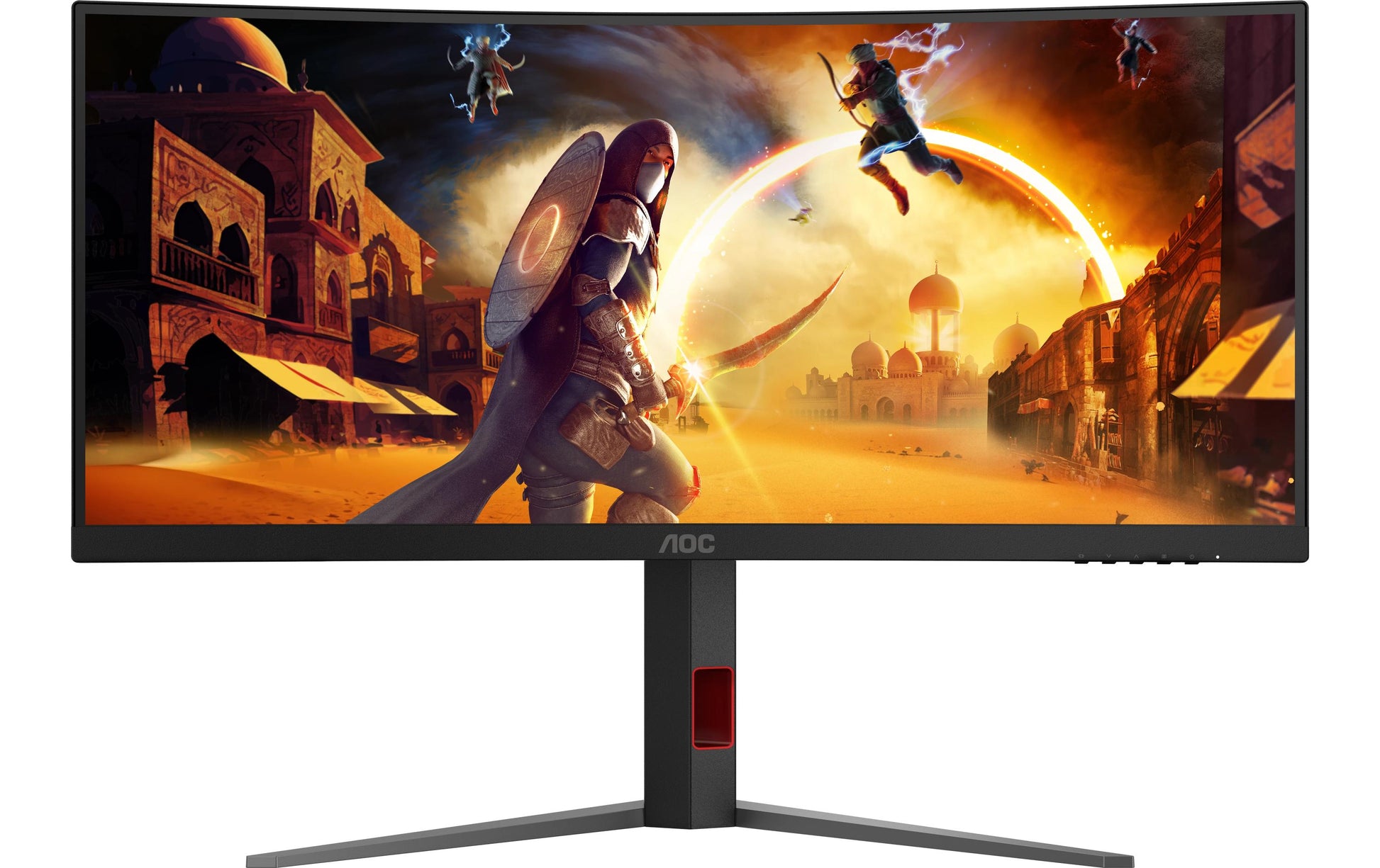 AOC CU34G4 – Monitor, 34", 3440 × 1440 (UWQHD), VA, 180 Hz, Gebogen, Adaptive Sync, Rot