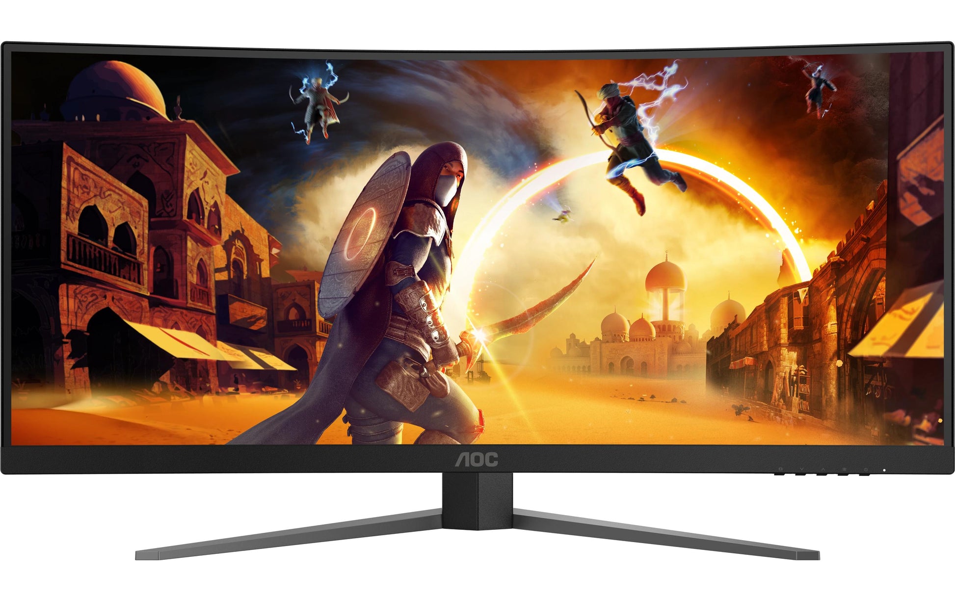 AOC CU34G4 – Monitor, 34", 3440 × 1440 (UWQHD), VA, 180 Hz, Gebogen, Adaptive Sync, Rot
