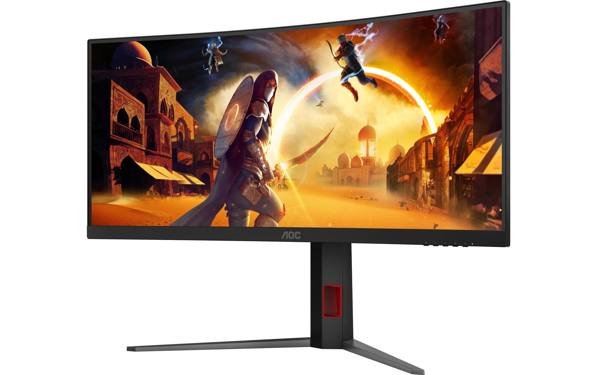 AOC CU34G4Z – Monitor, 34", VA, 240 Hz, 450 cd/m², Gebogen, USB-Hub, VESA 100 × 100, Schwarz