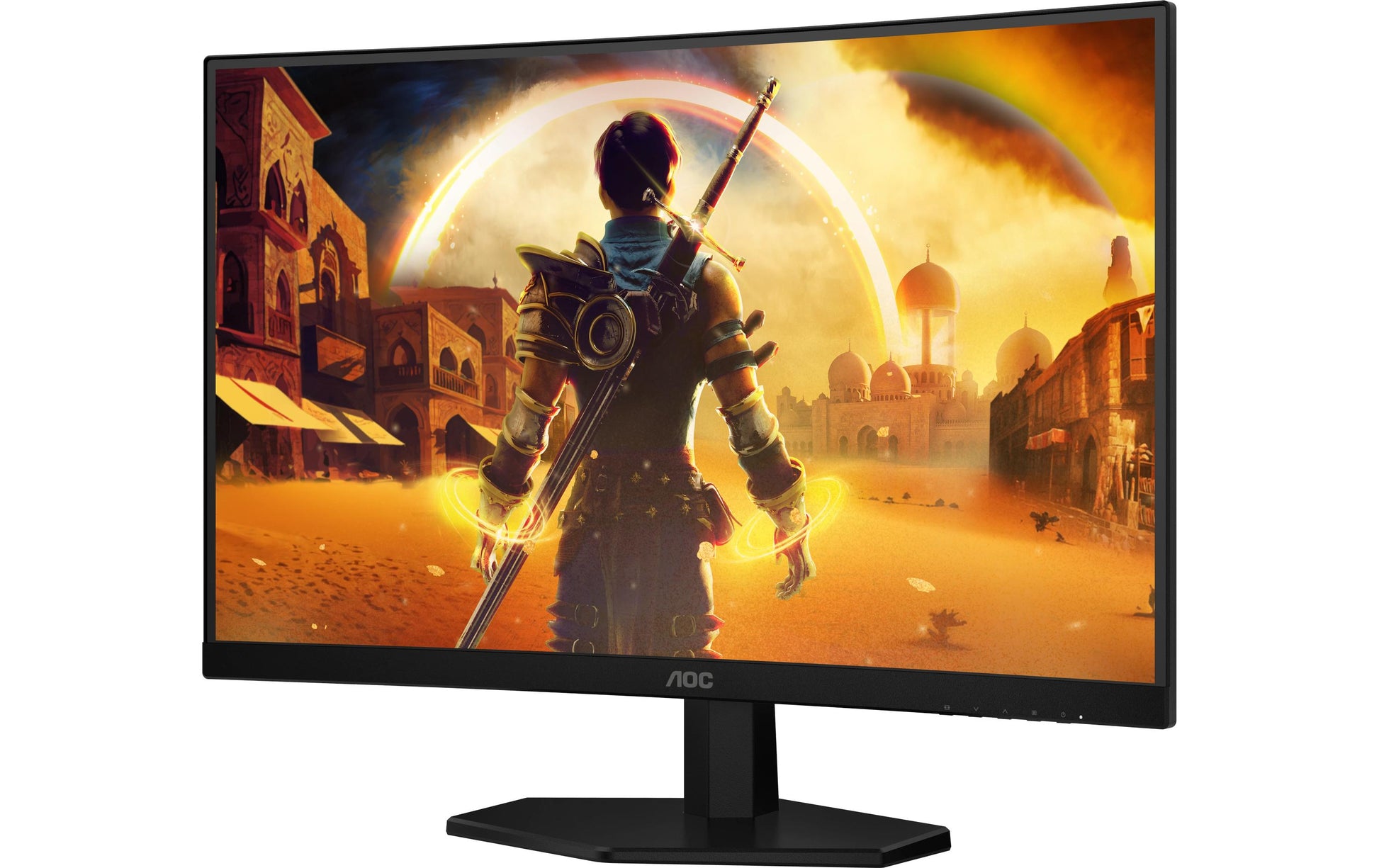 AOC C27G42E – Monitor, 27", 180 Hz, 300 cd/m², Gebogen, Adaptive Sync, Lautsprecher, VESA 100 × 100, Schwarz