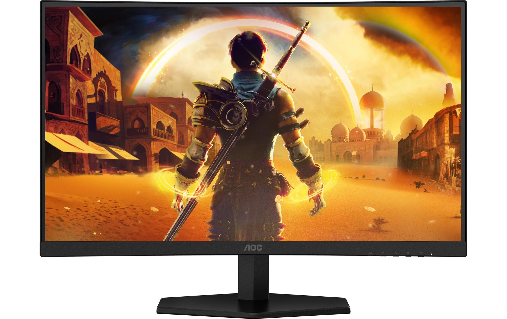 AOC C27G42E – Monitor, 27", 180 Hz, 300 cd/m², Gebogen, Adaptive Sync, Lautsprecher, VESA 100 × 100, Schwarz