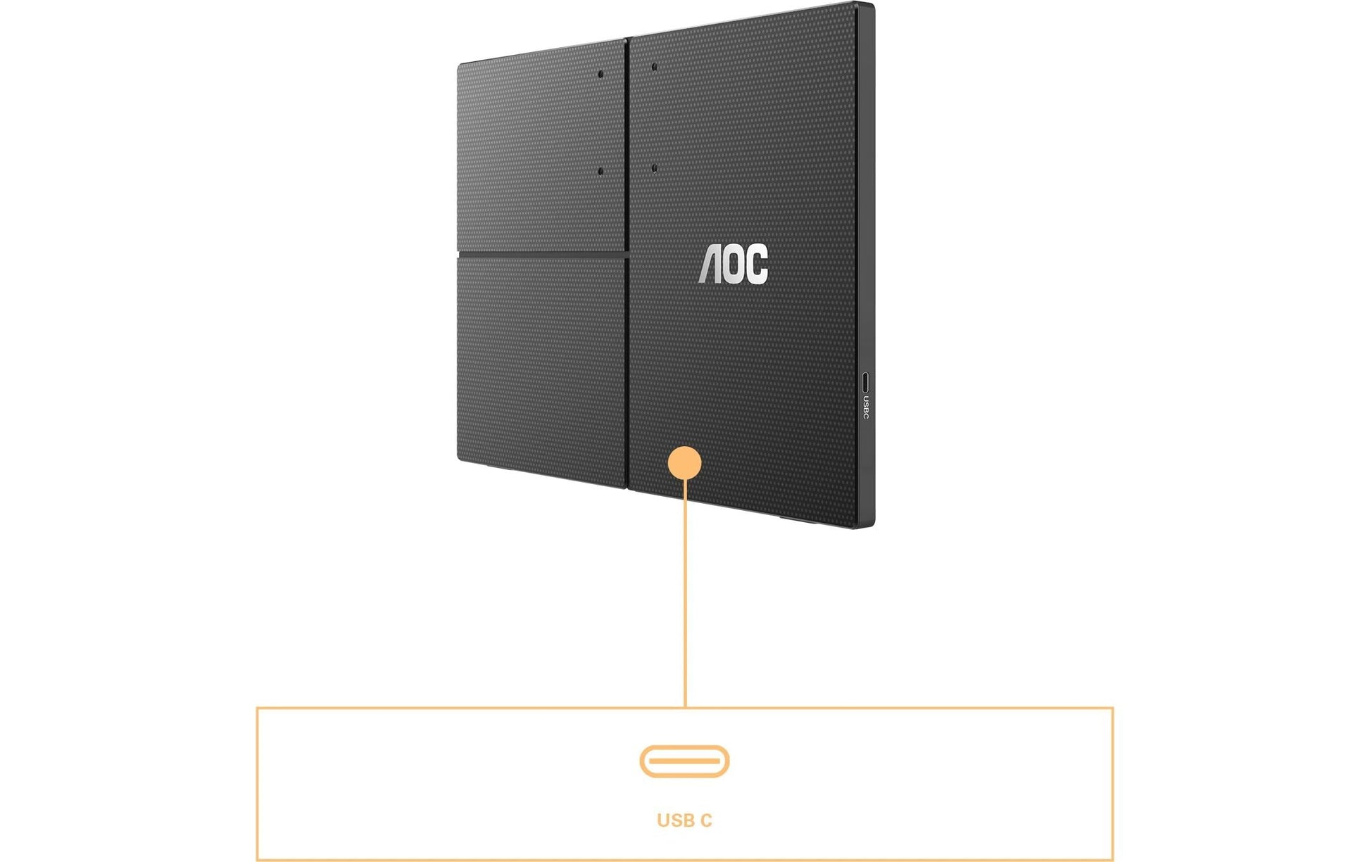 AOC 16T3EA – Portabler Monitor, 15,6", 1920 × 1080 (Full HD), IPS, 60 Hz, 250 cd/m², VESA 75 × 75, Schwarz