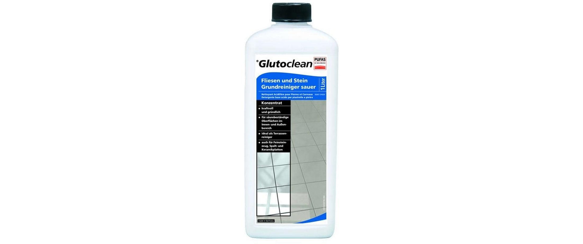 Glutoclean Fliesen/Stein Bodenreiniger – sauer, Konzentrat, Flasche – 1 l