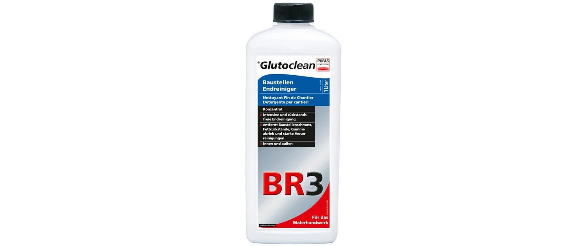 Glutoclean BR3 Allzweckreiniger für Glas, Metall, Kunststoff, Stein, Steingut – Konzentrat, Flasche – 1 l
