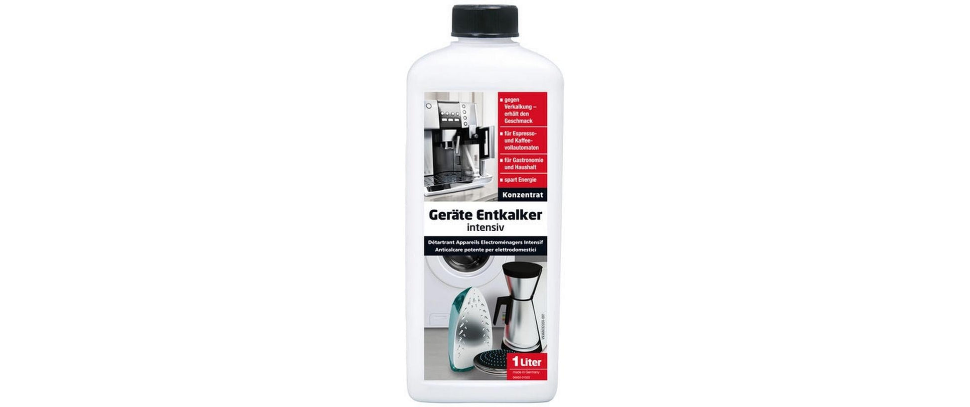 Glutoclean Entkalker – für Kaffeemaschine, Eisen, Kessel – Konzentrat – 1 l