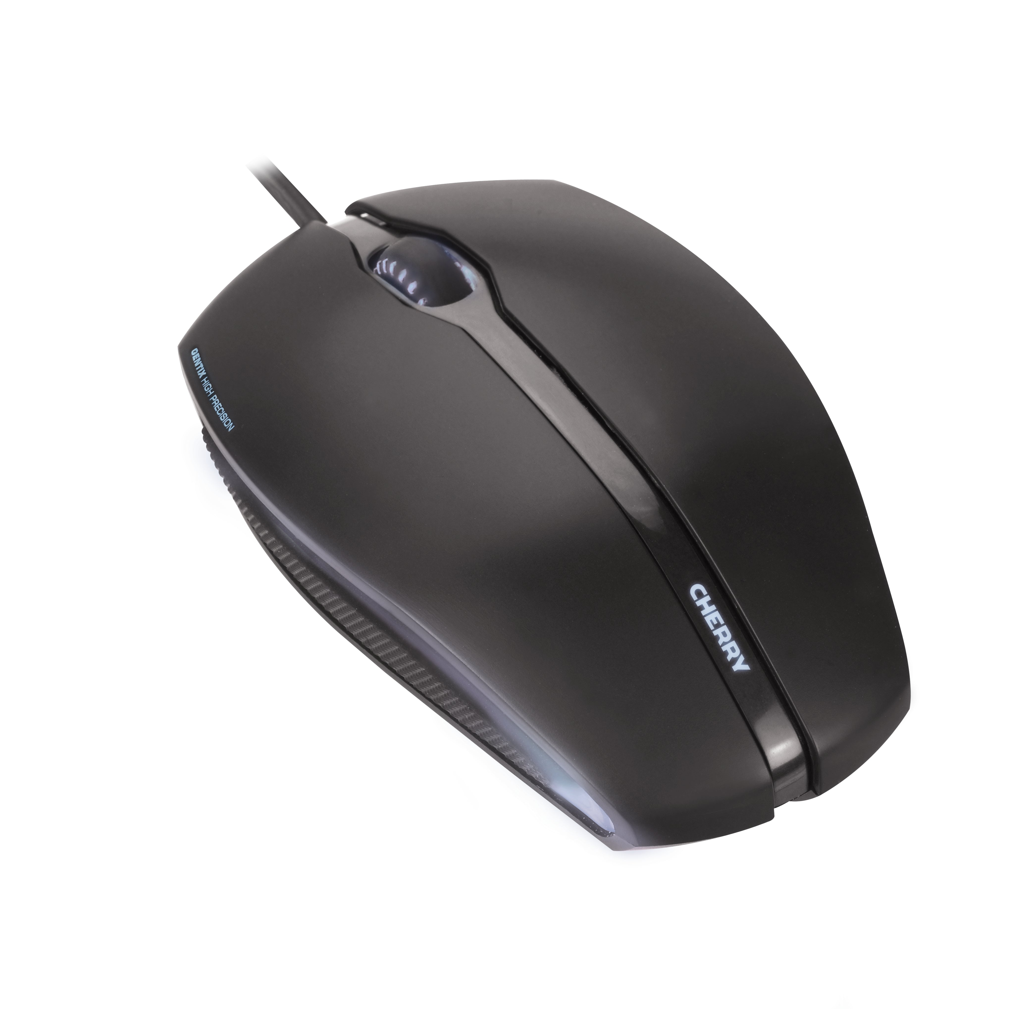 CHERRY Gentix Maus – kabelgebunden, USB-A, 1'000 dpi, 3 Tasten, beidhändig, beleuchtet, schwarz